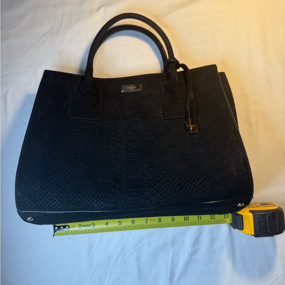 Kate Spade Merriweather Snake Embossed Suede Satchel - Picture 5 of 13